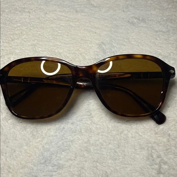 Persol Amber Sunglasses with Tortoise Shell Frame PO3369S Persol Sunglasses 122157 Amber Brown / Pirate Black  main image 2